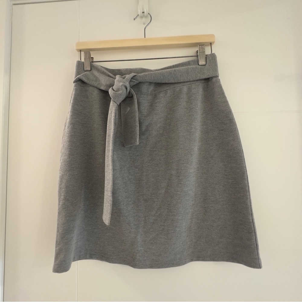 Loft Grey Knit Tie Skirt